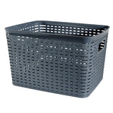 Plastic Storage Basket with Handles 13.7" W x 11.4" L x 8.5" H, Gray (4-Pack)