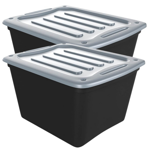 Westerly Storage Totes 21 Gal, Large Durable Stackable Containers, Great for Garage Organization, Clothing and More (2)