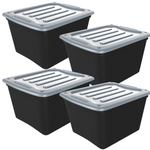 Westerly Storage Totes 21 Gal, Large Durable Stackable Containers, Great for Garage Organization, Clothing and More (4)
