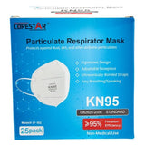 25 Pack KN95 White Face Mask, Westerly Corestar