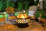 Endless Summer 28" Outdoor Wood Burning Fire Pit with Lattice, Mesh Guard, Oil Rubbed Bronze, Steel Construction