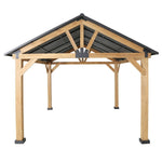 Westerly Solid Wood Gazebo Pavilion for Patio Deck Backyard (12' x 10')