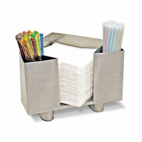 Co-Rect Products NH1267 Stainless Steel Bar Caddy, 18/0 Stainless Steel, Triangular Shape, 7.9" x 7.2" x 5.9" Size