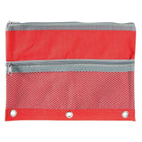Westerly 3-Ring Pencil Pouch with Mesh Window for School, Home, or Office Supplies (Assorted Colors. Case of 24)