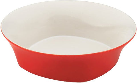 Rachael Ray Dinnerware Round and Square 10-Inch Stoneware Round Serving Bowl, Red