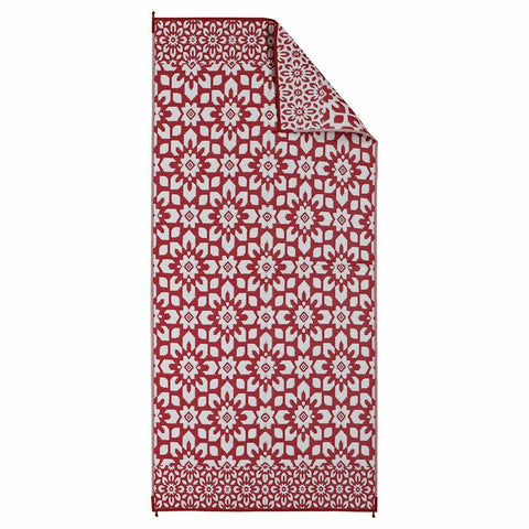 Westerly Premium 6' x 12' Reversible Patio Rug - Red Flower