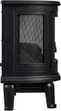 Duraflame 3D Black Curved Front, Infrared Electric Fireplace Stove with Remote Control | Black Electric Portable Heater 1500W | DFI-7117-01