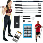 Spirited Namaste-Pilates Bar Home Gym Workout Equipment Kit with Resistance Bands| Portable Exercise Fitness Bar/Stick for Women and Men | 20,30, & 40 lb Pilate Toning Adjustable Squat & Body Band