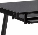 Walker Edison Modern Small Metal and Glass Computer Gaming with Under Desk Keyboard Tray Black Home Office Desk, 31 inch