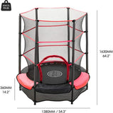 AOKCOS 54” Trampoline for Kids, Mini Toddler Trampoline with Safety Enclosure, Indoor & Outdoor Play, Red