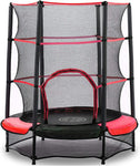 AOKCOS 54” Trampoline for Kids, Mini Toddler Trampoline with Safety Enclosure, Indoor & Outdoor Play, Red