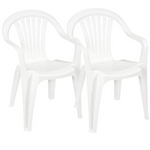 Westerly Easy Care Weather Resistant White Mid Back Patio Stackable Resin Chair (2)