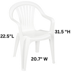 Westerly Easy Care Weather Resistant White Mid Back Patio Stackable Resin Chair (4)