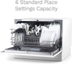 hOmeLabs Compact Countertop Dishwasher - Energy Star Portable Mini Dish Washer in Stainless Steel Interior for Small Apartment Office and Home Kitchen with 6 Place Setting Rack and Silverware Basket