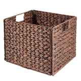 Westerly 6 Decorative Hand-Woven Small Water Hyacinth Wicker Storage Basket, Perfect for Shelving Units, 13x11x11 (Brown)