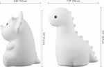 Globe Electric 13360 6" Triceratops and 9" Brontosaurus Dinosaur Duo Multicolor Changing Integrated LED Rechargeable Silicone Night Light, White, Table Lamp, Tap Light, Room Décor, Home Décor