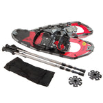 Lightweight Aluminum-Alloy Large Adult Snowshoes and Poles