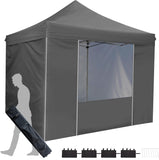 AsterOutdoor 10' x 10' Pop Up Sidewall Canopy Tent - 5 pieces of sidewall with Rolling Storage Bag, Gray