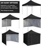 AsterOutdoor 10' x 10' Pop Up Sidewall Canopy Tent - 5 pieces of sidewall with Rolling Storage Bag, Black