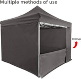 AsterOutdoor 10' x 10' Pop Up Sidewall Canopy Tent - 5 pieces of sidewall with Rolling Storage Bag, Gray