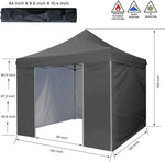 AsterOutdoor 10' x 10' Pop Up Sidewall Canopy Tent - 5 pieces of sidewall with Rolling Storage Bag, Gray