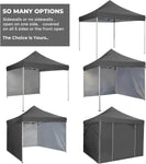 AsterOutdoor 10' x 10' Pop Up Sidewall Canopy Tent - 5 pieces of sidewall with Rolling Storage Bag, Gray