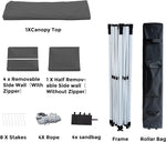 AsterOutdoor 10' x 10' Pop Up Sidewall Canopy Tent - 5 pieces of sidewall with Rolling Storage Bag, Gray