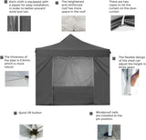 AsterOutdoor 10' x 10' Pop Up Sidewall Canopy Tent - 5 pieces of sidewall with Rolling Storage Bag, Gray