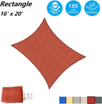 AsterOutdoor Sun Shade Sail Rectangle 16' x 20' UV Block Canopy for Patio Backyard Lawn Garden Outdoor Activities, Terra